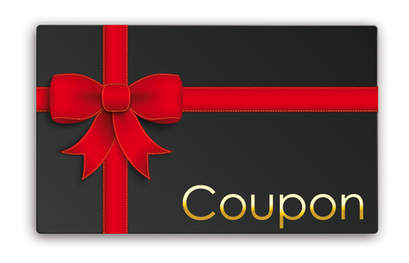 Black card with golden text Coupon. Eps 10 vector file.のイラスト素材