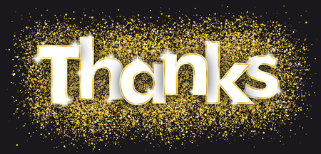 Golden particles with the text Thanks.のイラスト素材
