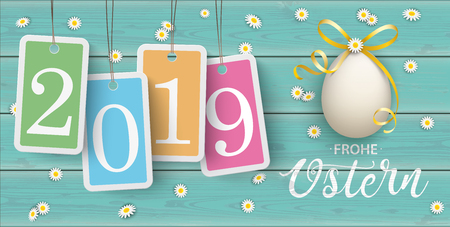 German text "Frohe Ostern", translate "Happy Easter" vector file.のイラスト素材