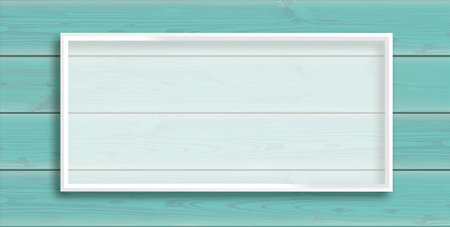 Turquoise wooden design with the white frame vector illustrationのイラスト素材