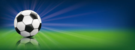 Classics football on the green and blue background.のイラスト素材