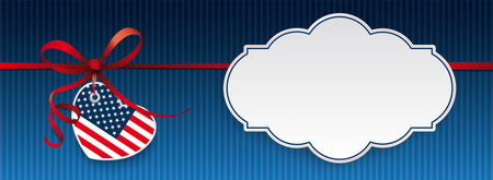 Banner with USA heart and classic label.  Eps 10 vector file.のイラスト素材