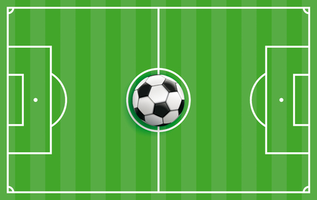 Cover with football ground and classic football. Eps 10 vector file.のイラスト素材