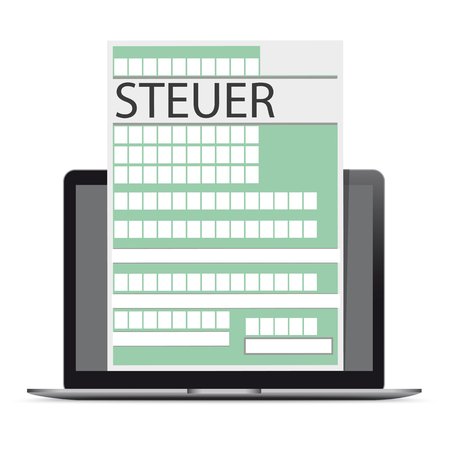German text Steuer, translate Tax. Eps 10 vector file.のイラスト素材