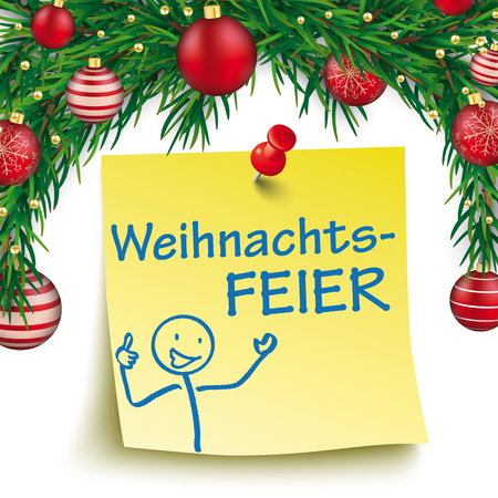 German text Weihnachtsfeier, translate Christmas Party. Eps 10 vector file.のイラスト素材