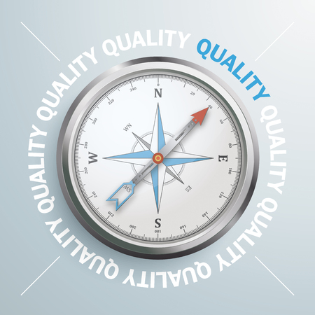 Blue german text "QualitÃ¤t", translate "Quality" Eps 10 vector file.のイラスト素材