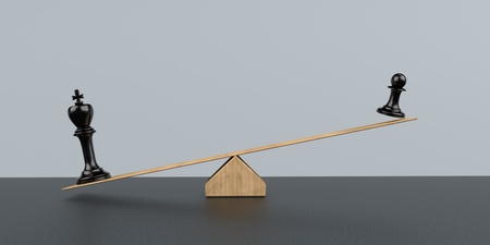 The king is stronger than the single pawn. 3d illustration.の写真素材