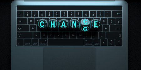 Notebook keypad with the text Change Chance. 3d illustration.の写真素材