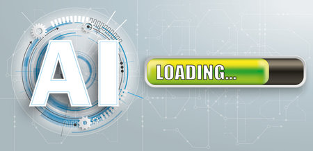 Button with progress bar and text AI. Eps 10 vector file.