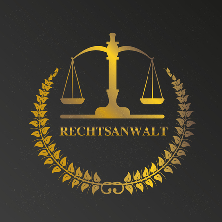 German text Rechtsanwalt, translate Lawyer.のイラスト素材
