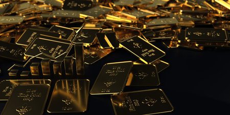 Rising gold rate. 3d illustration.の写真素材