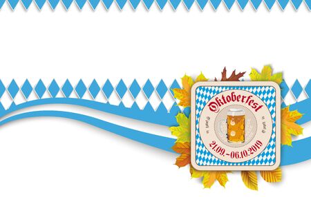 German  "O zapft is" and "Oktoberfest", translate "on tap" and "Oktoberfest".のイラスト素材
