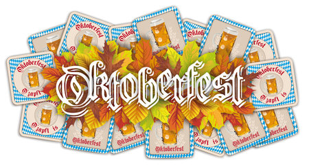 Oktoberfest header with autumn foliage.    vector file.の写真素材