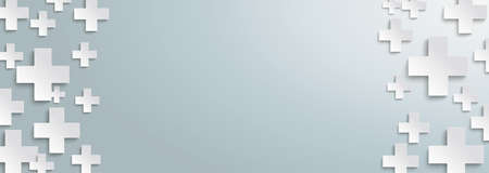 Gray background with white plus symbols. Eps 10 vector file.のイラスト素材