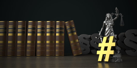 Legal regulations for influencer marketing. 3d illustration.