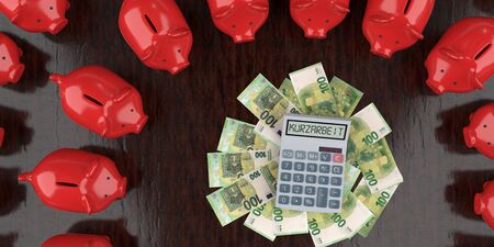 German text Kurzarbeit, translate Short-Time Working. vector file.の写真素材