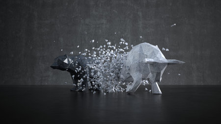 The end of the bullish market. 3d illustration.
