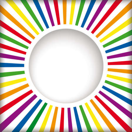 Retro sun with hole and rainbow colors. vector file.のイラスト素材
