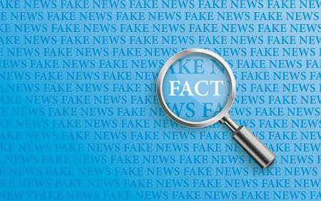 Between the fake news in search of facts. Eps 10 vector file.のイラスト素材