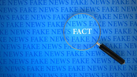 Between the fake news in search of facts. 3d illustration.の写真素材