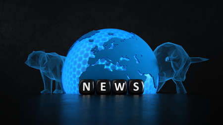 The worldwide stock news. 3d illustration.の写真素材