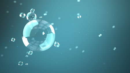 Air bubble in the liquid. 3d illustration.
