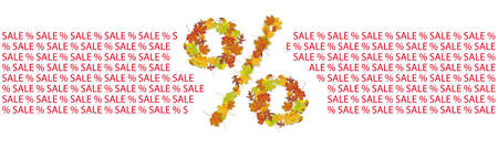 Sale background with autumn foliage. Eps 10 vector file.のイラスト素材