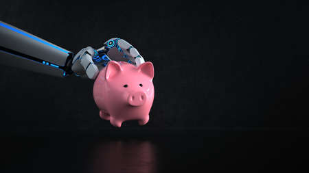 The AI helps with the investment of money. 3d illustration.の写真素材
