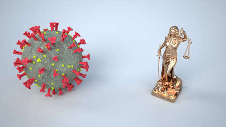 Legal requirements at the time of the corona crisis. 3d illustration.の写真素材