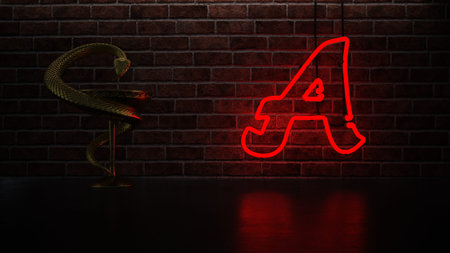 Apothecary emergency service at night. 3d illustration.