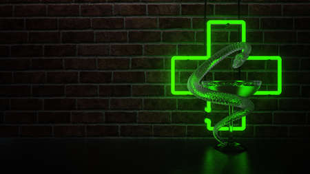 Apothecary shop and drugstore. 3d illustration.の写真素材