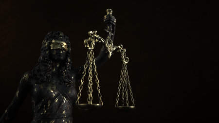 Weathered Lady Justice Statueの写真素材
