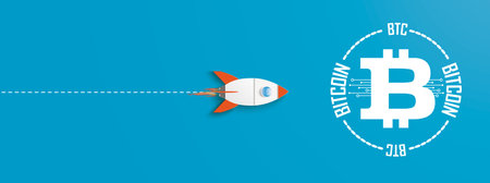 Successful investment with Bitcoin.のイラスト素材