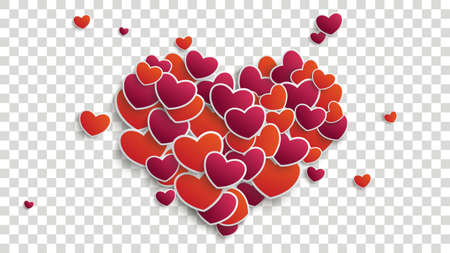 Hearts on the transparent background. Eps 10 vector file.のイラスト素材