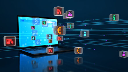 Digital organization and management. 3d illustration.