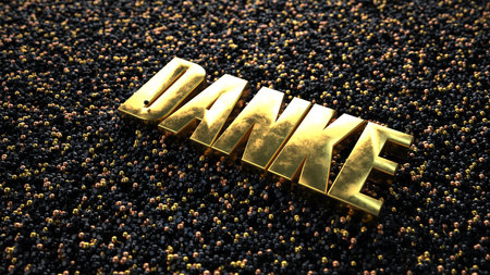 German text Danke, translate Thanks. 3d illustration.の写真素材
