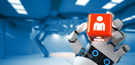 The AI decides about the people.  3d illustration.の写真素材