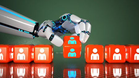 The AI decides about the people.  3d illustration.の写真素材