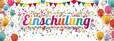 German text Einschulung, translate Enrollment. vector file.のイラスト素材