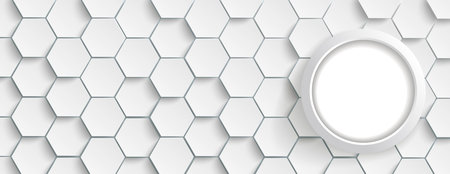 Hexagon structure on the gray background.