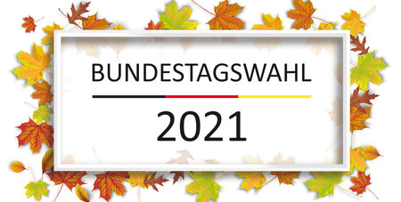German Text Bundestagswahl 2021, translate parliamentary elections for the Bundestag 2021.のイラスト素材