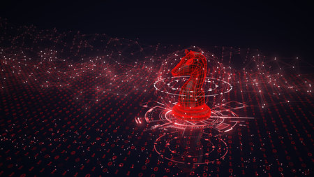 The system was infiltrated by a Trojan horse. 3d illustration.