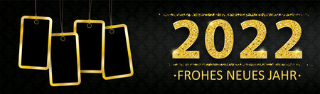 German text Frohes Neues Jahr, translate Happy New Year. Eps 10 vector file.