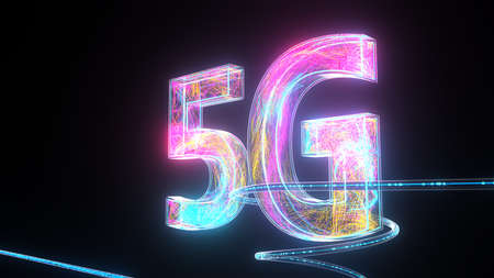 The concept of 5G technology. 3d illustration.の写真素材