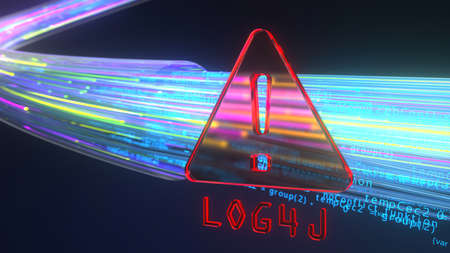 Security vulnerability Log4J detected. 3d illustration.の写真素材