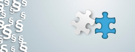 Puzzle hole with paper puzzle on the gray background. vector file.のイラスト素材