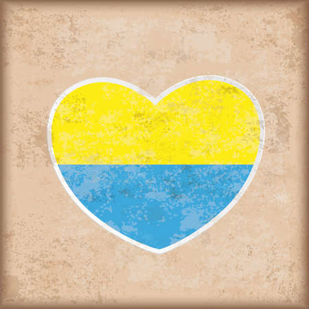 Ukraine heart on the vintage background. Eps 10 vector file.のイラスト素材