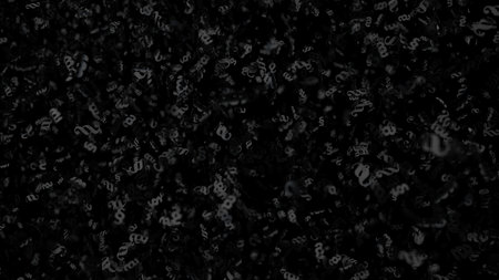 Flying black paragraphs background. 3d illustration.の写真素材
