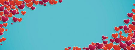 Hearts on a cyan background. Eps 10 vector file.