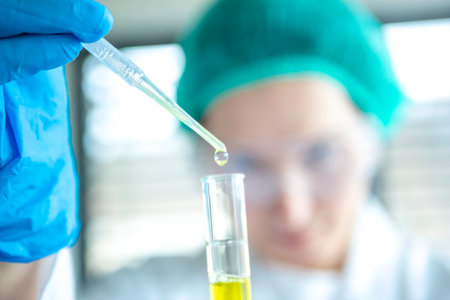 Woman scholar working in a modern lab.
